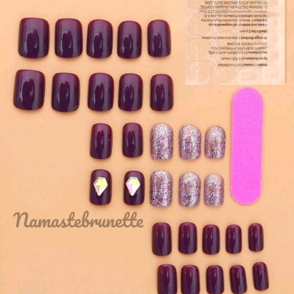 3D Rhinestone & Glitter Press On Nails - Picture 6 of 16